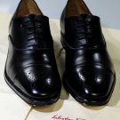 SALVATORE FERRAGAMO SHOES $990 BLACK TRAMEZZA CAPTOE OXFORD 7.5EEE 40.5e NEW
