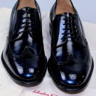 SALVATORE FERRAGAMO SHOES $990 BLUE VARNISH WINGTIP TRAMEZZA BROGUE 10EE 43 NEW