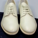PRADA SHOES $895 IVORY SAFFIANO LEATHER LACE UP STACKED HEEL DERBY  12 45 NEW