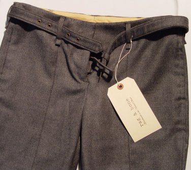 RAG & BONE PANTS $385 GRAY WOOLEN HANDMADE BELTED HOLLYWOOD SLACKS 4 27 NEW