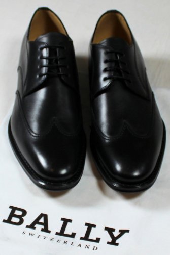 BALLY SHOES $755 BLACK WING TIP MARTIN DERBY GOODYEAR DRESS SHOE 11.5 44.5e NEW