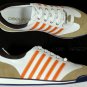DSQUARED2 SHOES $495 WHITE/ORANGE/TAN MAPLE LEAF LOGO TRAINERS 10.5 43.5e NEW