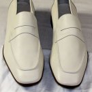 SALVATORE FERRAGAMO SHOES $595 IVORY LOGO EMBOSS PENNY VAMP LOAFER 9.5 42.5 NEW