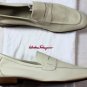 SALVATORE FERRAGAMO SHOES $595 IVORY LOGO EMBOSS PENNY VAMP LOAFER 9.5 42.5 NEW
