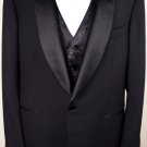 TOM FORD SUIT $5295 BLACK SHAWL COLLAR 1-BTN 100%WOOL FORMAL TUXEDO 50R 60e NEW