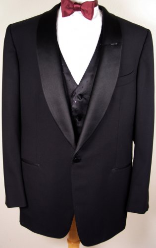 TOM FORD SUIT $5295 BLACK SHAWL COLLAR 1-BTN 100%WOOL FORMAL TUXEDO 50R 60e NEW