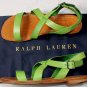RALPH LAUREN SHOES $425 GREEN LEATHER MULTI-STRAP BUCKLED SANDALS 10 43e NEW