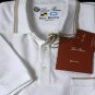 LORO PIANA REGATTA POLO $495 WHITE CONTRAST ACCENT STRIPE PIQUE POLO XXL 56 NEW