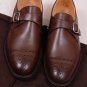 CHURCH'S SHOES $850 BROWN CALF TOE ORNAMENT BENCHMADE CAPTOE MONKSTRAP 8 41 NEW