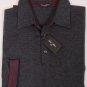 CESARE ATTOLINI SWEATER $1650 GRAY/RED 3-BTN 100-CASHMERE POLO SWEATER L 52e NEW