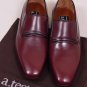 A. TESTONI SHOES $750 BORDEAUX DARK SEAM PIPING HANDMADE LOAFER 7 40e NEW