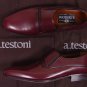 A. TESTONI SHOES $750 BORDEAUX DARK SEAM PIPING HANDMADE LOAFER 7 40e NEW