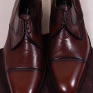 A. TESTONI SHOES $1195 BROWN LLAMA SKIN CAPTOE HANDMADE DERBY 12.5 45.5 NEW