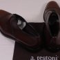 A. TESTONI SHOES $1195 BROWN LLAMA SKIN CAPTOE HANDMADE DERBY 12.5 45.5 NEW