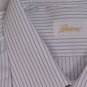 BRIONI SHIRT $565 WHITE/BLUE RIBBON STRIPE DRESS SHIRT 17.5 / 34 44e NEW
