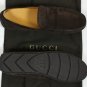 GUCCI SHOES $485 BROWN SUEDE LOGO SCRIPT VAMP DRIVERS 11 44e NEW