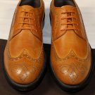 TOD'S SHOES $695 SADDLE BROWN WING-TIP TOE ORNAMENTED DERBYS 11.5 44.5e NEW