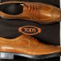 TOD'S SHOES $695 SADDLE BROWN WING-TIP TOE ORNAMENTED DERBYS 11.5 44.5e NEW