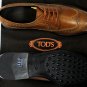TOD'S SHOES $695 SADDLE BROWN WING-TIP TOE ORNAMENTED DERBYS 11.5 44.5e NEW