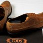 TOD'S SHOES $695 SADDLE BROWN WING-TIP TOE ORNAMENTED DERBYS 11.5 44.5e NEW