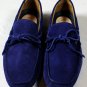 SUTOR MANTELLASSI SHOES $545 BLUE PEBBLE SOLE HANDMADE TIED DRIVER 8 41e NEW
