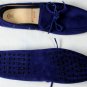 SUTOR MANTELLASSI SHOES $545 BLUE PEBBLE SOLE HANDMADE TIED DRIVER 8 41e NEW