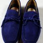 SUTOR MANTELLASSI SHOES $545 BLUE PEBBLE SOLE HANDMADE TIED DRIVER 8 41e NEW