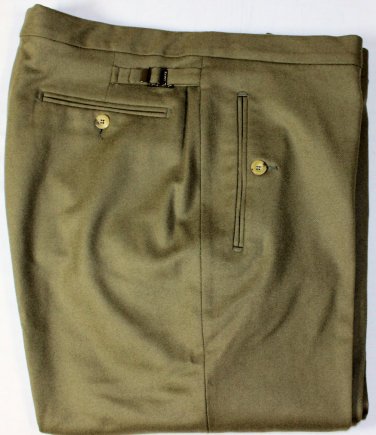 GUCCI PANTS $830 OLIVE WOOL/CASHMERE FLANNEL LOGO STRAP HIP SLACKS 36 52e NEW