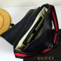 GUCCI MESSENGER BAG $2195 NAVY LOGO EMBOSSED BELT CLOSURE LOGO WEB STRAP BAG NEW