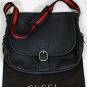 GUCCI MESSENGER BAG $2195 NAVY LOGO EMBOSSED BELT CLOSURE LOGO WEB STRAP BAG NEW