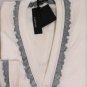 VERSACE SWEATER $1080 IVORY GRAY BLAZE ETCHED 5BTN 100%WOOL CARDIGAN MED 50e NEW