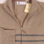 BRUNELLO CUCINELLI SWEATER $1895 MALT 100%CASHMERE DUAL ZIP CARDIGAN MED 50e NEW