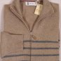 BRUNELLO CUCINELLI SWEATER $1895 MALT 100%CASHMERE DUAL ZIP CARDIGAN MED 50e NEW