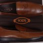 TOD'S SHOES $495 BROWN LOGO VAMP CALFSKIN PEBBLE SOLE CITY LOAFER 12 45e NEW