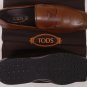 TOD'S SHOES $495 BROWN LOGO VAMP CALFSKIN PEBBLE SOLE CITY LOAFER 12 45e NEW