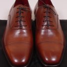 SUTOR MANTELLASSI SHOES $1450 BROWN PATINA CAP TOE HANDMADE OXFORDS 13D 46e NEW