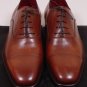 SUTOR MANTELLASSI SHOES $1450 BROWN PATINA CAP TOE HANDMADE OXFORDS 13D 46e NEW