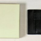 BRIONI WALLET $395 BLACK LOGO EMBOSSED CALFSKIN 6-CARD OPEN BILLY CC CASE NEW