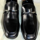 SALVATORE FERRAGAMO SHOES $680 BLACK LOGO LINK BIT ORNAMENTED LOAFER 9 42e NEW