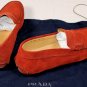 PRADA SHOES $595 LAVA SUEDE LOGO ORNAMENTED CONTRAST STITCH DRIVERS 11D 44 NEW