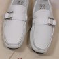 SALVATORE FERRAGAMO SHOES WHITE LOGO GANCINI ORNAMENTED VAMP DRIVER 9 42e NEW