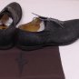 CESARE PACIOTTI SHOES $680 DARK GRAY PATTERNED LEATHER CAPTOE OXFORDS 8 41e NEW