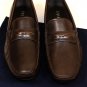 PRADA SHOES $595 DARK BROWN LOGO STRIPE ORNAMENTED VAMP DRIVERS 10D 43e NEW
