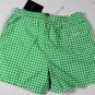 KITON SWIMSUIT $425 GREEN/WHITE GINGHAM CHECK LOGO EMBROIDERED TRUNKS L 52 NEW