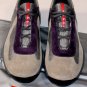 PRADA SPORT SHOES $450 KHAKI/GRAY MESH/PURPLE SUEDE BIKE TRAINERS 10.5 43.5e NEW