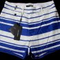 DOLCE & GABBANA SHORTS $680 BLUE/WHITE STRIPED LINEN/COTTON BERMUDAS 33 50e NEW