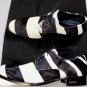 DSQUARED2 SHOES $1140 BLACK/WHITE PONY HAIR ZEBRA STRIPED LOGO DERBY 10 43e NEW