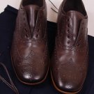 PRADA SHOES $740 BROWN OPTIONAL LACED VINTAGED WING TIP OXFORD 11 44e NEW