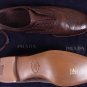 PRADA SHOES $740 BROWN OPTIONAL LACED VINTAGED WING TIP OXFORD 11 44e NEW