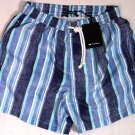 KITON SWIMSUIT $425 NAVY/BLUE STRIPED LOGO EMBROIDERED RESORT TRUNKS SM 48 NEW